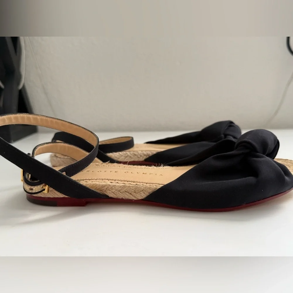 Charlotte Olympia made in Italy 🇮🇹 Black Espadrille Sandals size 5